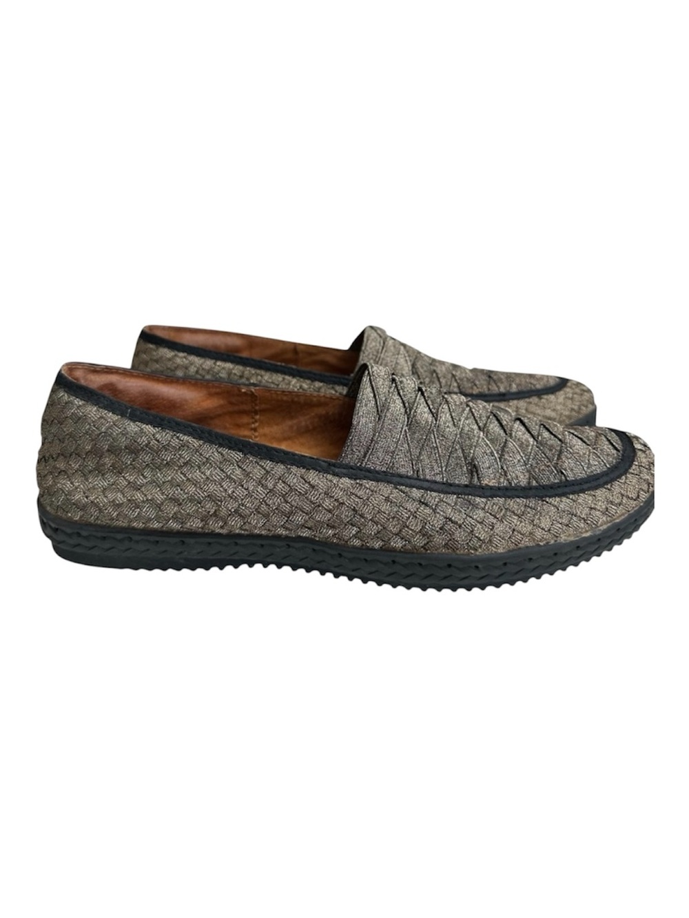 Bernie Mev Lola Bronze Shimmer Slip-On Loafers EU 41 US 10.5
